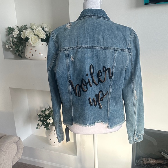 NWT Blank NYC Distressed Blue Jean Jacket - Picture 4 of 8